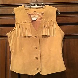 Suede leather vest